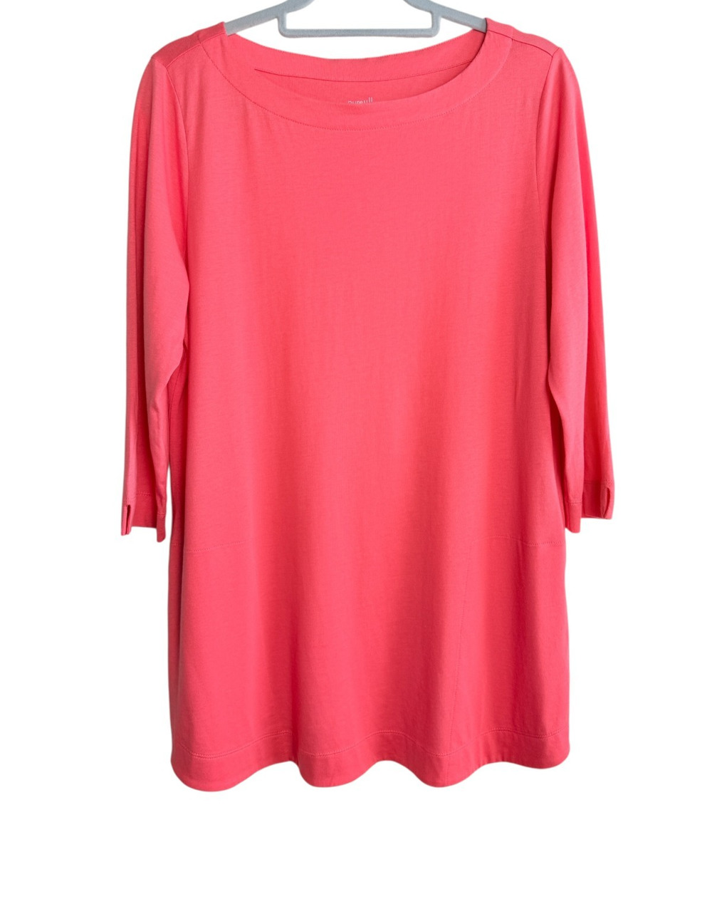 Pure Jill J.Jill Knit A-Line Tunic Womens M Coral Pink 3/4 Sleeve Pockets Modal